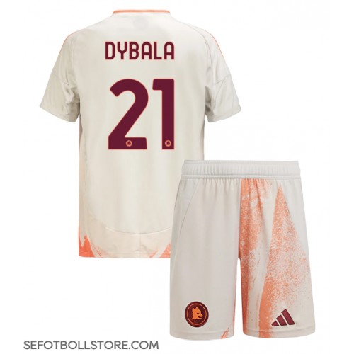 AS Roma Paulo Dybala #21 Replika babykläder Bortaställ Barn 2024-25 Kortärmad (+ korta byxor)